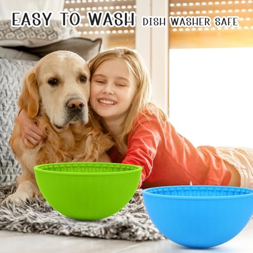 4 Pcs Dog Enrichment Lick Bowls Silicone Freeze Bowls Interactive Cat Licking Mats Slow Feeders for Cat Pet Oral Health for Boredom Anxiety Relief, Calming - Image 7