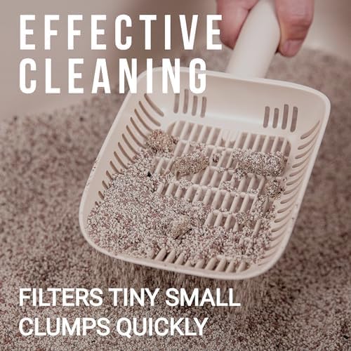 TypeC Cat Litter Scoop - Small Holes (0.11in) Big Size Scooper - Long Handle & Easy Cleaning - Hanger for Litter Box - Image 2