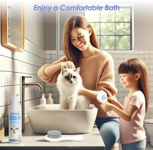 Cat Waterless Shampoo - No Rinse Formula for Quick Clean Between Baths, Hypoallergenic & Detangling, Reduce Itchy Skin Shedding & Odor Control,Vet-Recommended for Kittens/Senior Cats - Image 6