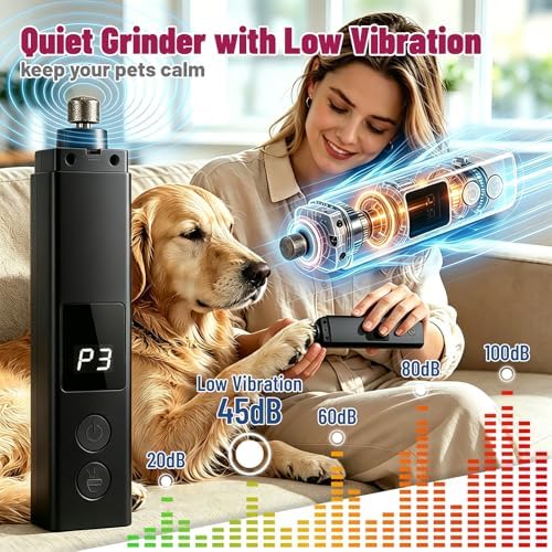 Quiet Dog Nail Grinder with Guard for Dogs Cats - Image 2