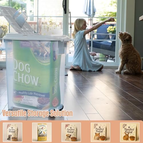 Buddeez Airtight Rolling Pet Food Storage Container, 50 Quart, with Scoop - Image 2
