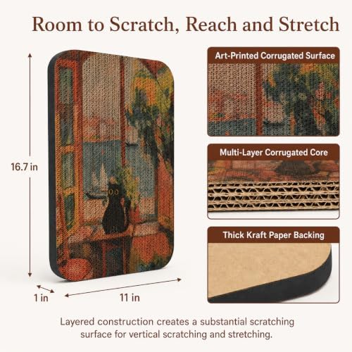 2 Pack Cat Wall Scratcher, Art Cat Scratching Board for Cats - Image 2