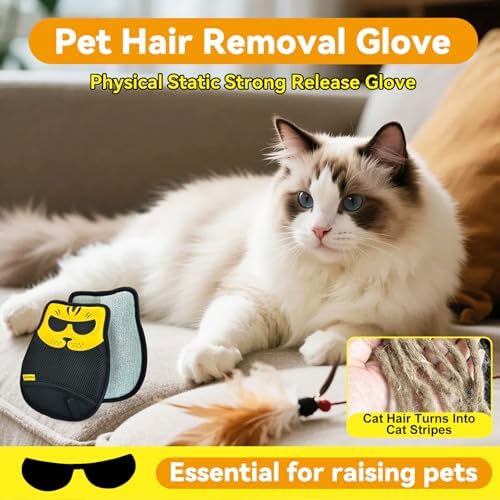 Pet Hair Removal Glove - Washable Reusable, 2pcs - Image 2