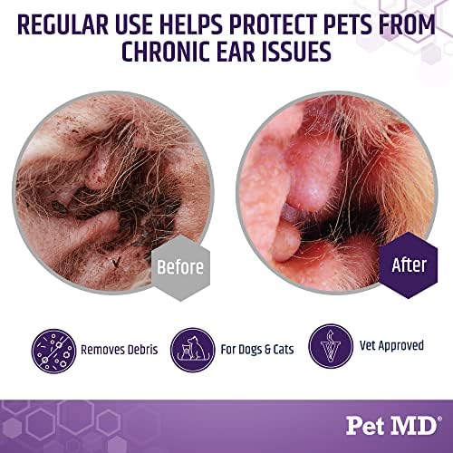 Pet MD Dog Ear Cleaning Wipes with Aloe and Eucalyptus + Veterinary Tris Flush Cat & Dog Ear Cleaner - Image 7