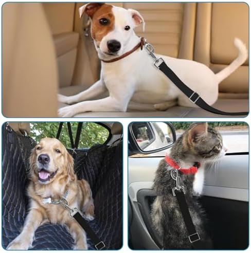 Adjustable pet cat and Dog car seat Belt,The Lanyard is Flexible and Adjustable from 20 to 33 inches(Black) - Image 6