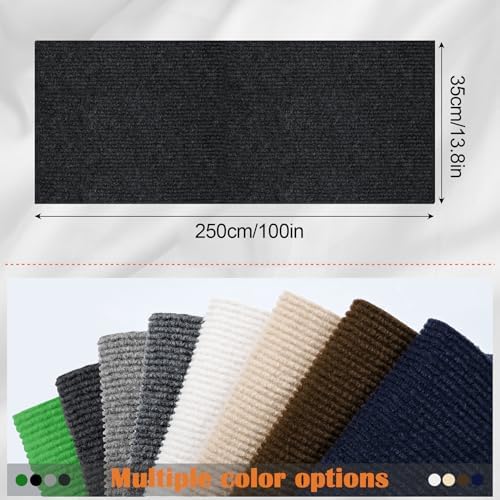 Cat Scratch Furniture Protector - 100" x 13.8" Trimmable Self-Adhesive Cats Claws Scratch Pads, DIY Cat Climbing Couch Protector for Scratch Post Cat Tree Replacement Indoor (Black) - Image 2