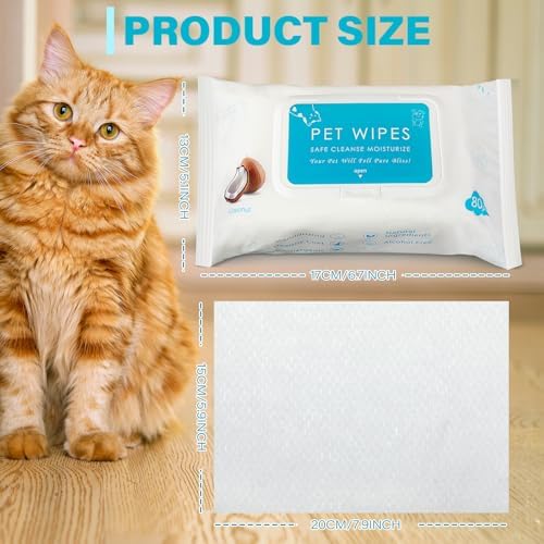 Treela 10 Pack Dog Pet Wipes, 80 Count Paws Body, Coconut - Image 2