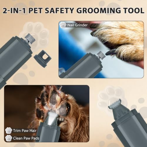 Dog Nail Grinder Quiet, 2-in-1 Paw Trimmer with Light for Dogs - Image 2