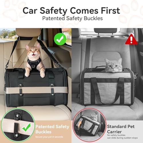 PETSFIT Cat Carrier Soft with Patented Safety Buckles, Safe for Car Travel - Image 2
