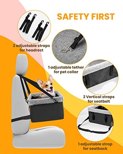 Dog Car Seats for Small Dogs, Upgrade Dog Booster Seat with Metal Frame Construction with Double-Layer Oxford, Perfect for Small Pets,L-UP TO 10LBS - Image 2