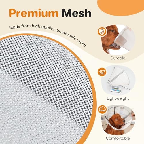 Breathable Mesh Dog Cone Collar for Surgery, Soft Elizabethan Recovery Alternative to Stop Licking,Pet Neck Collar for Large Medium Small Breeds - Image 2