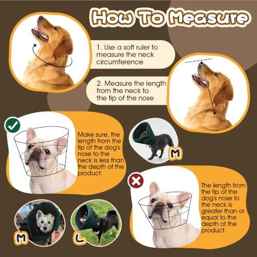 Allroaring Breathable Medium Dog Cone, Comfy Cone After Surgery Green M - Image 2