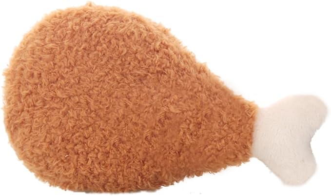 Plush Fried Chicken Interactive Dog Toy, Fun Fast Food Themed Chew Toy for Dogs, Funny Plush Squeaky for Dog Birthday Toys