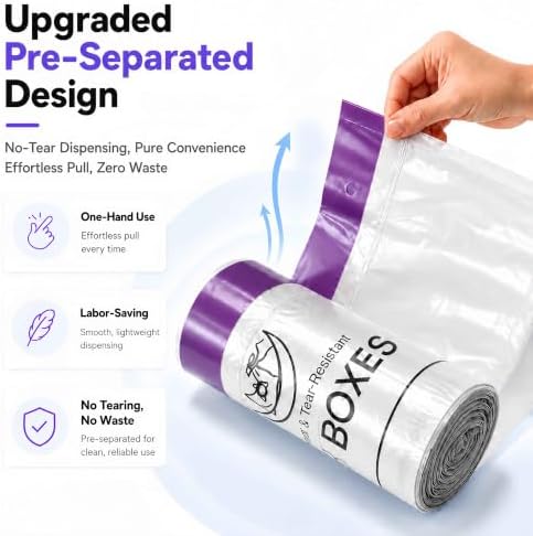 25 Count Litter Box Robot 5/4/3/EVO Waste Bags, Automatic Litter Box Liners, Transparent Sensor-Friendly Drawstring Cat Litter Bags, Heavy Duty Tear Resistant, Pre-Separated, 25.2 x 15.7 In - Image 6