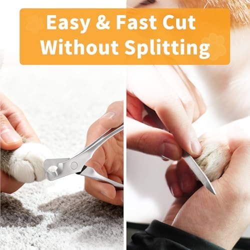 Dog Nail Clippers - All Steel Material, Dog Nnail Trimmers with Built-in Spring, Cat Nail Clipper for All Dogs Cats, Professional Pet Nail Clippers with Free Nail File - Image 2