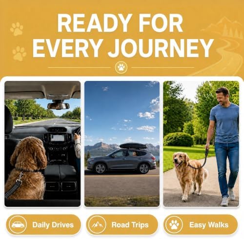 Dog Seat Belt for Car 2 Pack, 3-in-1 Adjustable-Length Bungee Tether - Image 7
