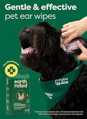 Earth Rated Dog Ear Wipes, Vet Developed, Wild Oat, for Dirt & Wax, 70ct - Image 2