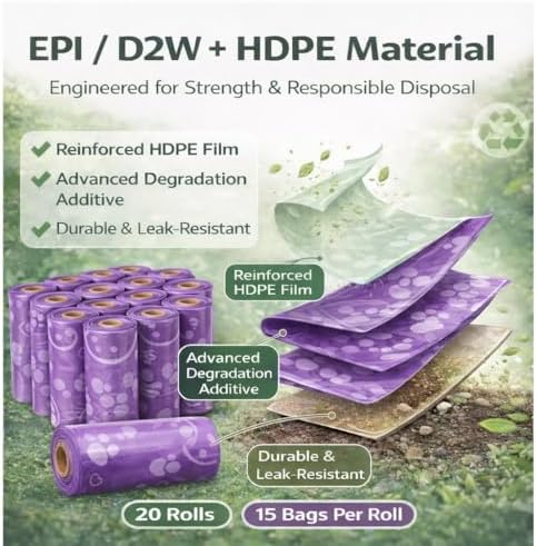 BPI Certified Compostable Dog Poop Bags 300 Count, Extra Thick Leak-Proof Pet Waste Bags, ASTM D6400 Biodegradable, 9 x 13 Inches for Small & Large Dogs - Image 7