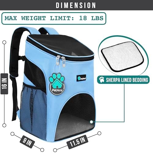 PetAmi Cat Backpack Carrier for Small Dogs and Large Cats, Airline Approved - Image 2