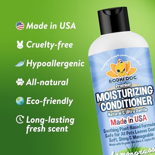 Bodhi Dog Gentle Moisturizing Dog Conditioner - Soothing Plant-Based Formula with Aloe Vera & Jojoba Oil - Hydrates & Softens Coat - Leaves Coat Soft Shiny & Manageable - Lemongrass (17 Fl Oz) - Image 2