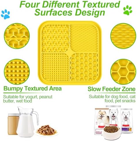 LUKITO 3PCS Lick Mat for Dogs and Cats, Licking Mat with Suction Cups for Anxiety Relief, Cat Peanut Butter Lick Pad for Boredom Reducer, Dog Enrichment Toy, Dog Lick Mat for Bathing Grooming - Image 2