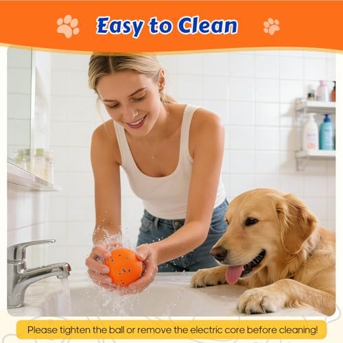Interactive Dog Toys Ball with Chew-Resistant E-TPU Material, Smart Automatic Rolling Ball Toys for Small, Medium & Large Dogs, 2 Modes Rechargeable Moving Bouncing Dog Ball - Image 6