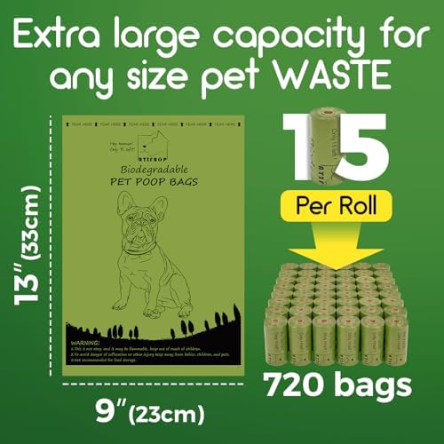 ATIFBOP Biodegradable Dog Poop Bags 720 Count, 48 Rolls Lemon Scented - Image 2