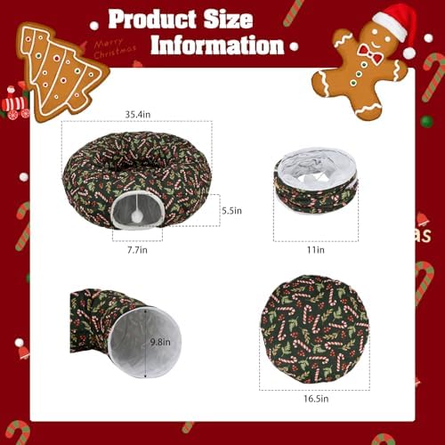 Cat Tunnel Bed Under Christmas Tree, 3x3ft Donut for Cats - Image 2