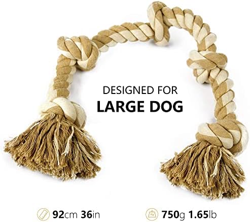 PetiFine Dog Rope Toys for Large Dogs,Indestructible Cotton Dog Chew Toys - Image 2