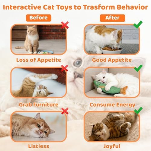 6 Pack Catnip Toys for Indoor Cats, Interactive Cat Toys with Catnip, Chew Kicker, Cat Chew Toy for Adult Cats & Kitten - Image 6