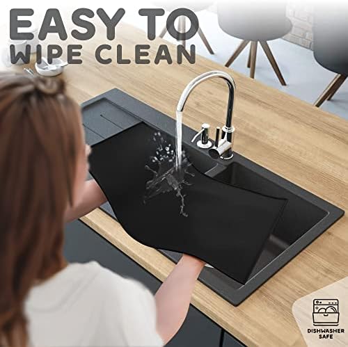 Dog Food Mat - 28x18 Raised Edges Dogs Mat for Food and Water Prevent Spill, Waterproof Cat Food Mats Protect Floors, Easy Clean Dog Bowl Mats for Food and Water, Silicone Pet Feeding Placemats - Image 7
