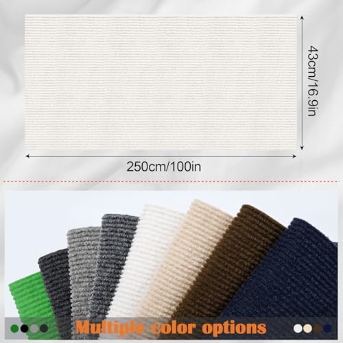Cat Scratch Furniture Protector - 100" x 17" Trimmable Self-Adhesive Cats Claws Scratch Pads, DIY Cat Climbing Couch Protector for Scratch Post Cat Tree Replacement Indoor (Cream White) - Image 2