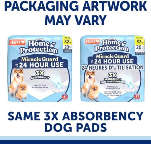 Hartz Miracle Guard Dog and Puppy Dog Pads Max Absorbency 24 Hour Use Odor Eliminating No Leaks, 2XL Size 20 Count - Image 2
