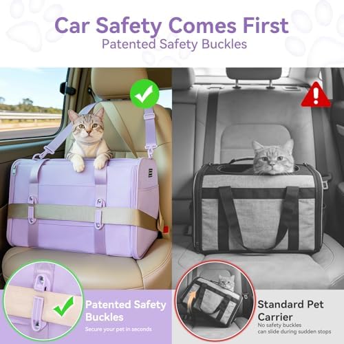 PETSFIT Cat Carrier Soft with Patented Safety Buckles, Safe for Car Travel - Image 2