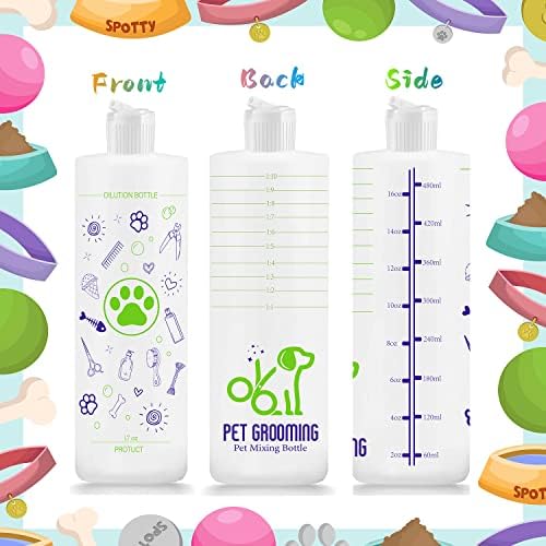2 Pack Pet Shampoo Dilution Bottles, Specialties Mixing Bottle for Concentrated Dog Shampoo and Conditioner Grooms (2) - Image 2