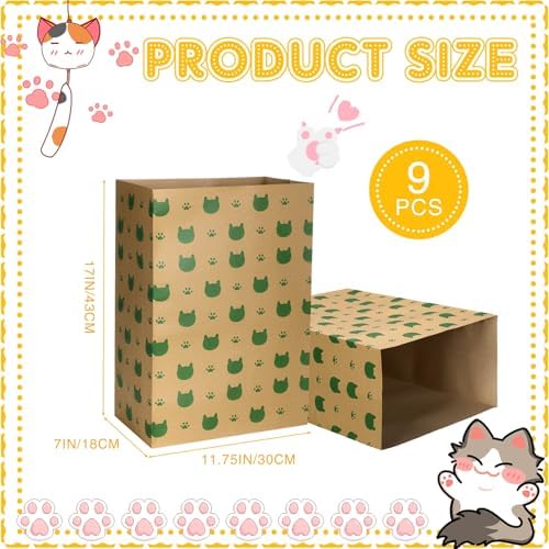 Feifeiya 20 Count Cat Paper Bags Cat Toys Hideout for Cats & Kittens, Fun & Engaging Play Tunnel Toy Bag Collapsible Tunnel Pet Paper House, Brown - Image 2