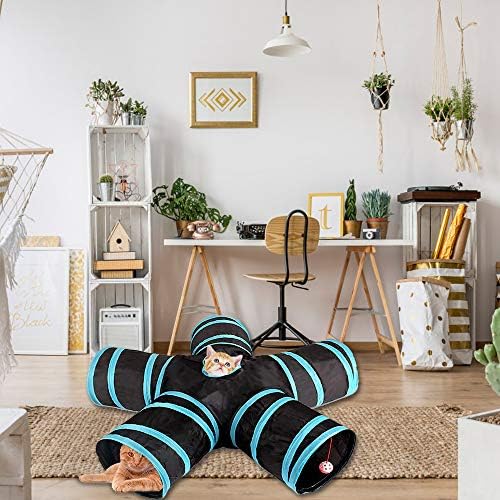 Cat Tunnel Toy 5 Way, Collapsible Cat Playhouse Pet Play Tunnel Tube with Storage Bag for Cats, Puppy, Rabbits, Ferret, Guinea Pig, Indoor and Outdoor Use - Image 7