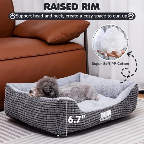 Dog Beds for Medium Large Dogs, Fluffy Cat Beds for Indoor Cats, Calming Pet Bed for Puppy and Kitty, Extra Soft & Machine Washable with Anti-Slip Bottom, Grey, 25inches - Image 2