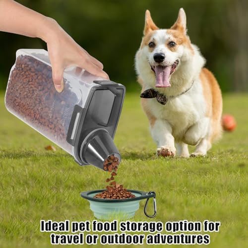 2 Pack 3 Lbs Pet Dog Cat Food Bird Seed Storage Containers for Travel -Grey - Image 2