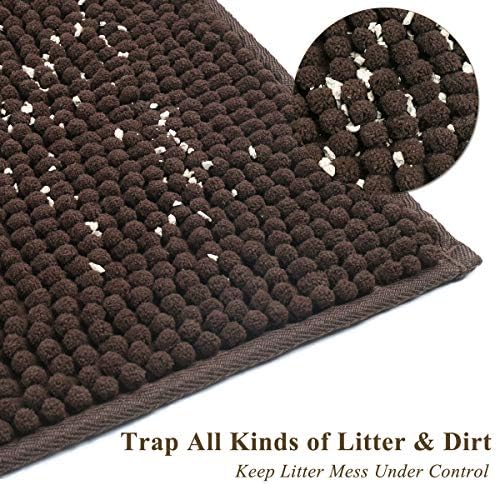 VIVAGLORY Cat Litter Mat Softgrip Litter Trapping Mat, 35"× 25", Brown - Image 2