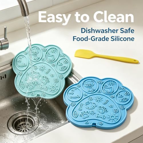 Dog Cat Slow Lick Mat, 2-Pack Paw BPA-Free Silicone Suction Cups - Image 7