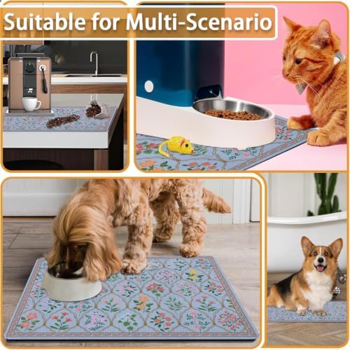 Absorbent Pet Dog Bowl Mat for Food and Water, Pet Cat Food Feeding Mat with Non Slip Rubber Backing, Dog Food Mats for Floors Waterproof, 16"x24" - Image 7