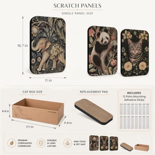 4 Pack Cat Wall Scratcher, Art Cat Scratching Board for Cats - Image 2