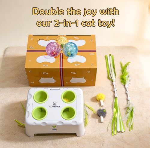 Magic House Fun Box 2-in-1 Cat Toy Set,Rechargeable Whack-a-Mole,3 modes - Image 5
