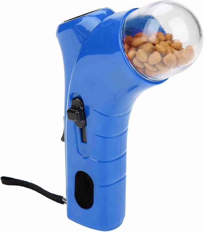Automatic Pet Treat Launcher for Dogs & Cats - Interactive Food Dispenser Toy for Indoor/Outdoor Exercise & Training (Blue)