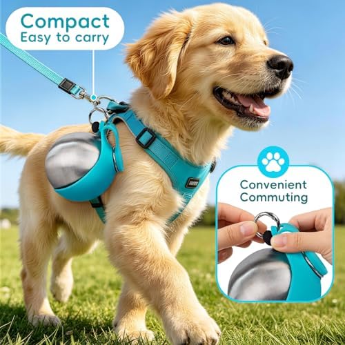 2in1 Portable Dog Water Bottle Portable,10oz Stainless Steel Leak Proof Pet Water Bottle Portable Dog Water Bottle Silicone Bowl,Outdoor Travel Water Bottle for Dogs Walking Hiking Camping, Blue - Image 7