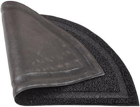DM Cat Paw Print Litter Box Mat,Door Mat, Kitty Litter Rug,Half Circle,23.5x14.25 Inches - Image 2