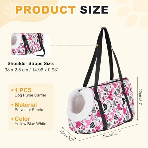 Dog Purse Carrier with Crossbody Strap, Breathable and Portable, Little Dog Sling Carrier, (15.7" x 5.9" x 8.7", White Red Black), Intended for Hiking/Camping/Traveling - Image 2