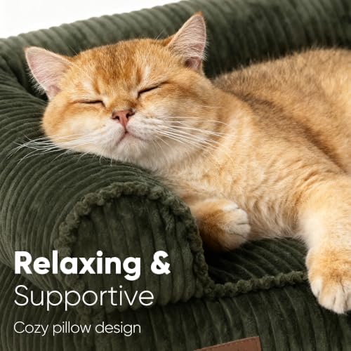 FUKUMARU Dog Couch Bed, Corduroy Cozy Cat Bed, Waterproof, Washable Cover - Image 2