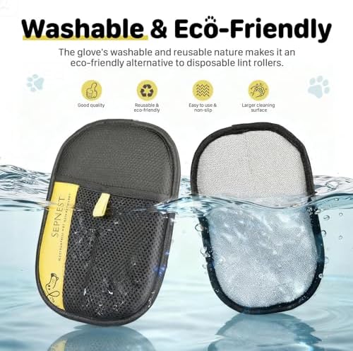 Electrostatic Pet Hair Remover Glove, Teal Mesh Fabric and Black, Reusable Dog Cat Hair Removal Tool for Furniture, Clothing, Car Seats (2 Pack) - Image 5